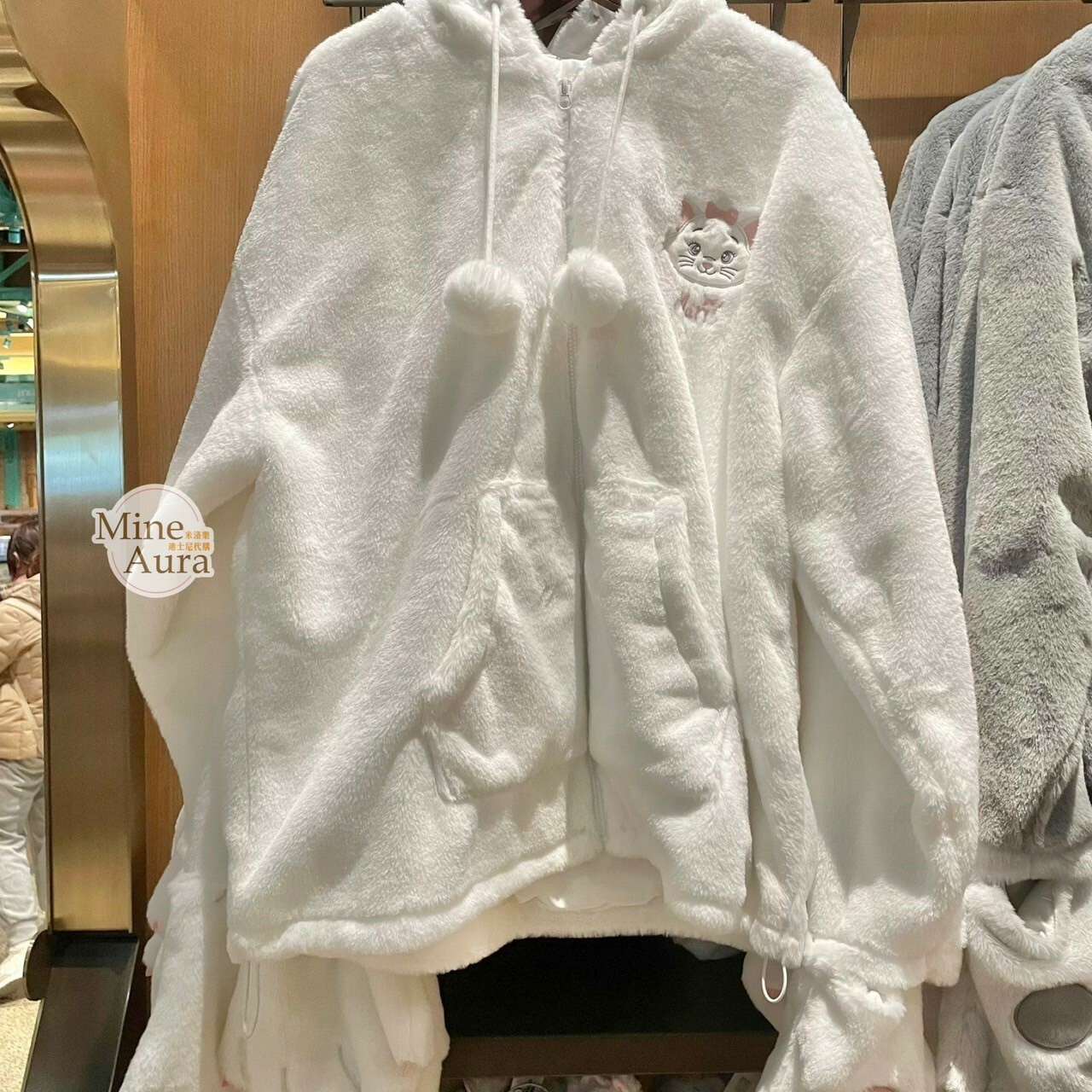 爪爪派對系列 瑪莉貓 Marie 絨毛 連帽 外套 貓兒歷險記 The Aristocats -上海迪士尼樂園