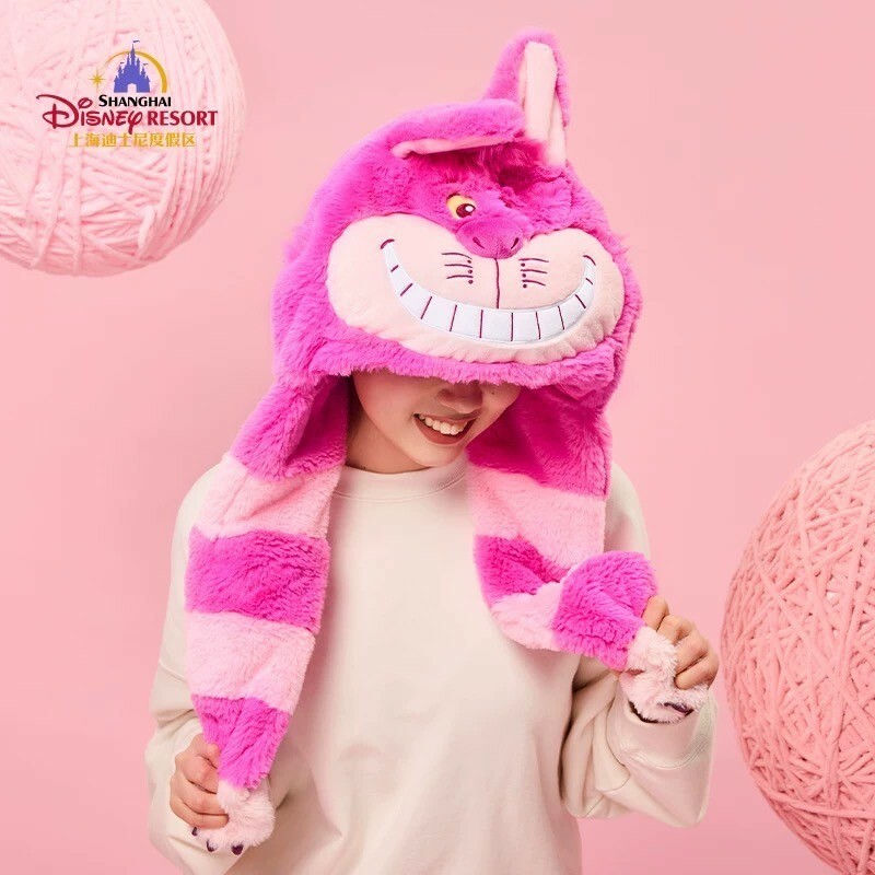 爪爪派對系列 柴郡貓 The Cheshire Cat 妙妙貓 絨毛大頭 造型 可動設計 頭套 保暖 帽子 愛麗絲夢遊仙境 Alice in Wonderland -上海迪士尼樂園