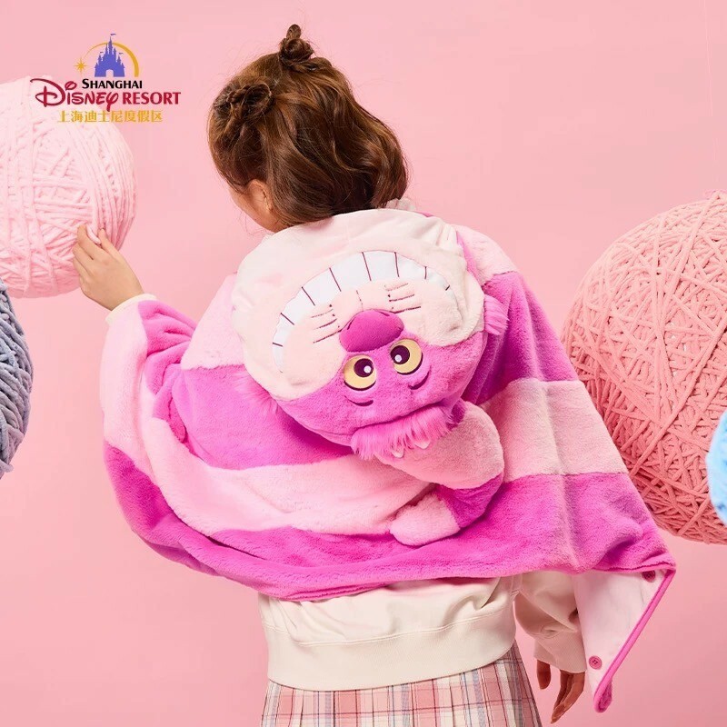 爪爪派對系列 柴郡貓 The Cheshire Cat 妙妙貓 連帽造型 披肩 毛毯 可摺疊收納 愛麗絲夢遊仙境 Alice in Wonderland -上海迪士尼樂園