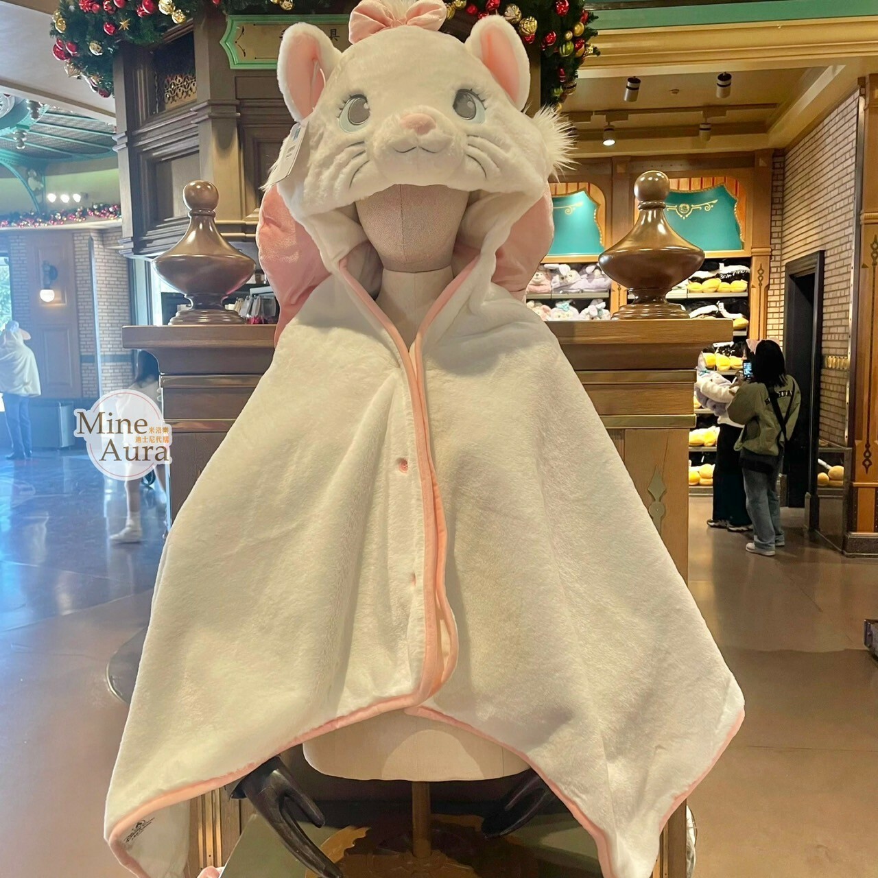 爪爪派對系列 瑪莉貓 Marie 連帽造型 披肩 毛毯 可摺疊收納 貓兒歷險記 The Aristocats -上海迪士尼樂園