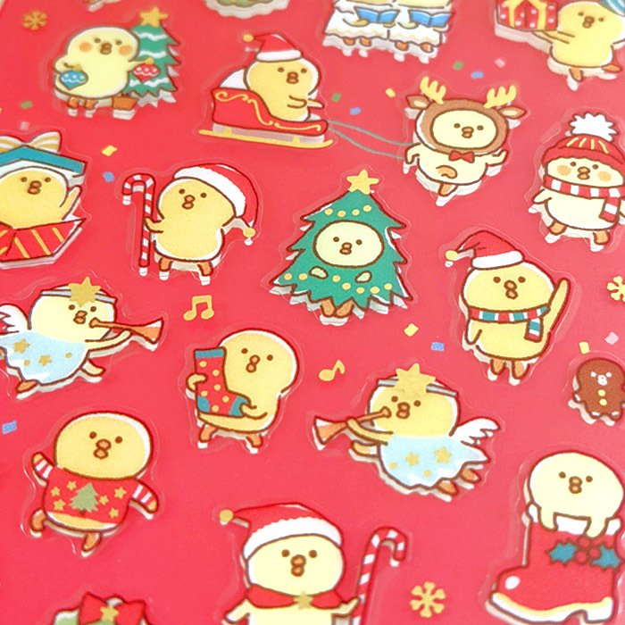 Mind Wave Christmas Sticker－Piyokomame (Japanese Stationery Brand)