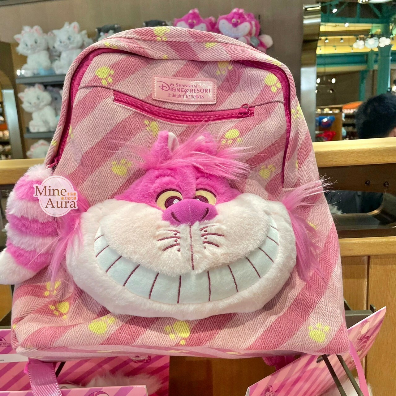 爪爪派對系列 柴郡貓 The Cheshire Cat 妙妙貓 絨毛大頭 造型 後背包 愛麗絲夢遊仙境 Alice in Wonderland -上海迪士尼樂園