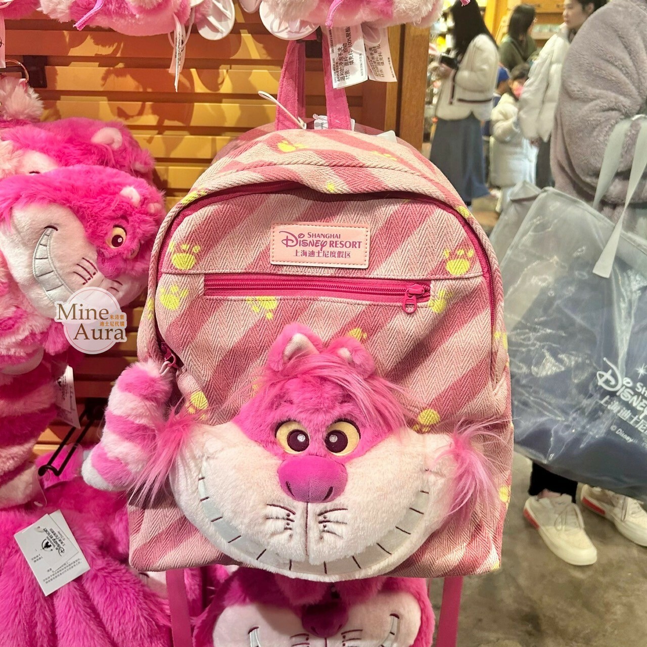 爪爪派對系列 柴郡貓 The Cheshire Cat 妙妙貓 絨毛大頭 造型 後背包 愛麗絲夢遊仙境 Alice in Wonderland -上海迪士尼樂園