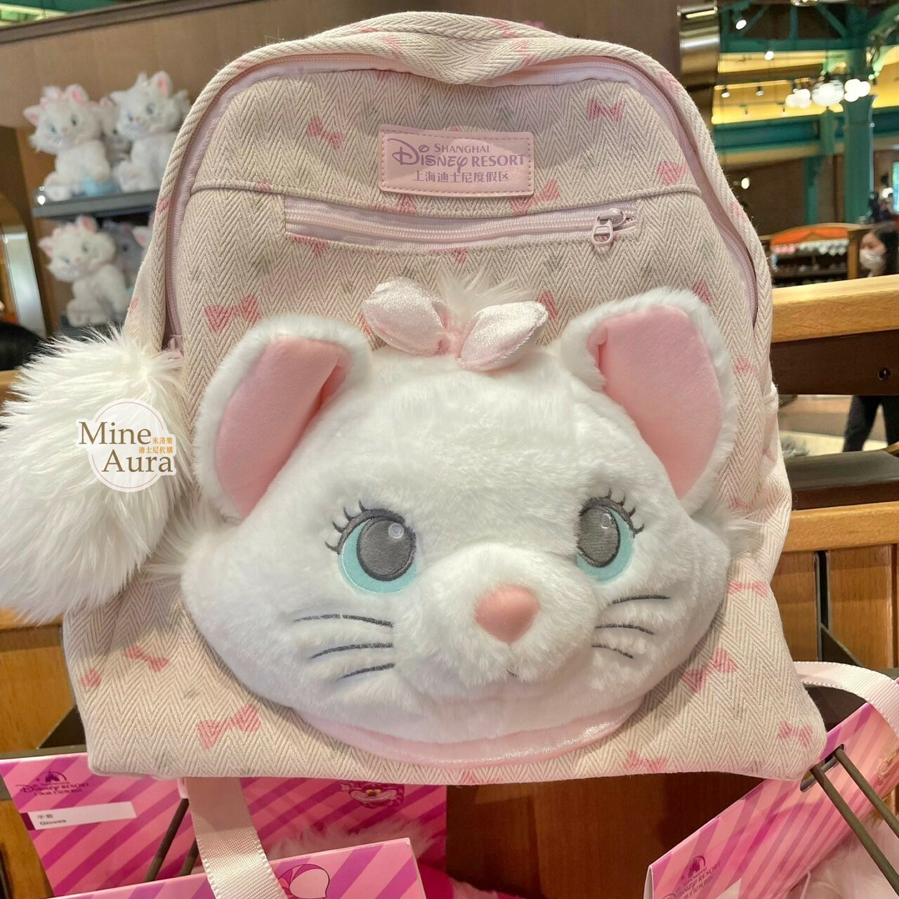 爪爪派對系列 瑪莉貓 Marie 絨毛大頭 造型 後背包 貓兒歷險記 The Aristocats -上海迪士尼樂園