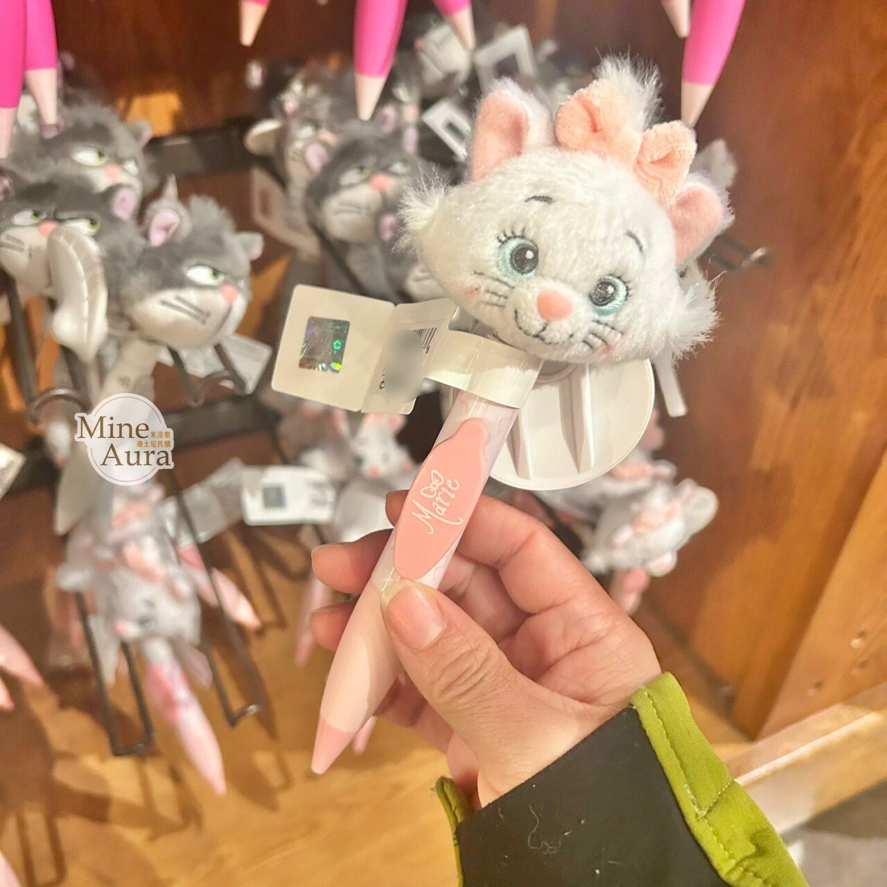 爪爪派對系列 瑪莉貓 Marie 絨毛大頭搖頭 圓珠筆 貓兒歷險記 The Aristocats -上海迪士尼樂園