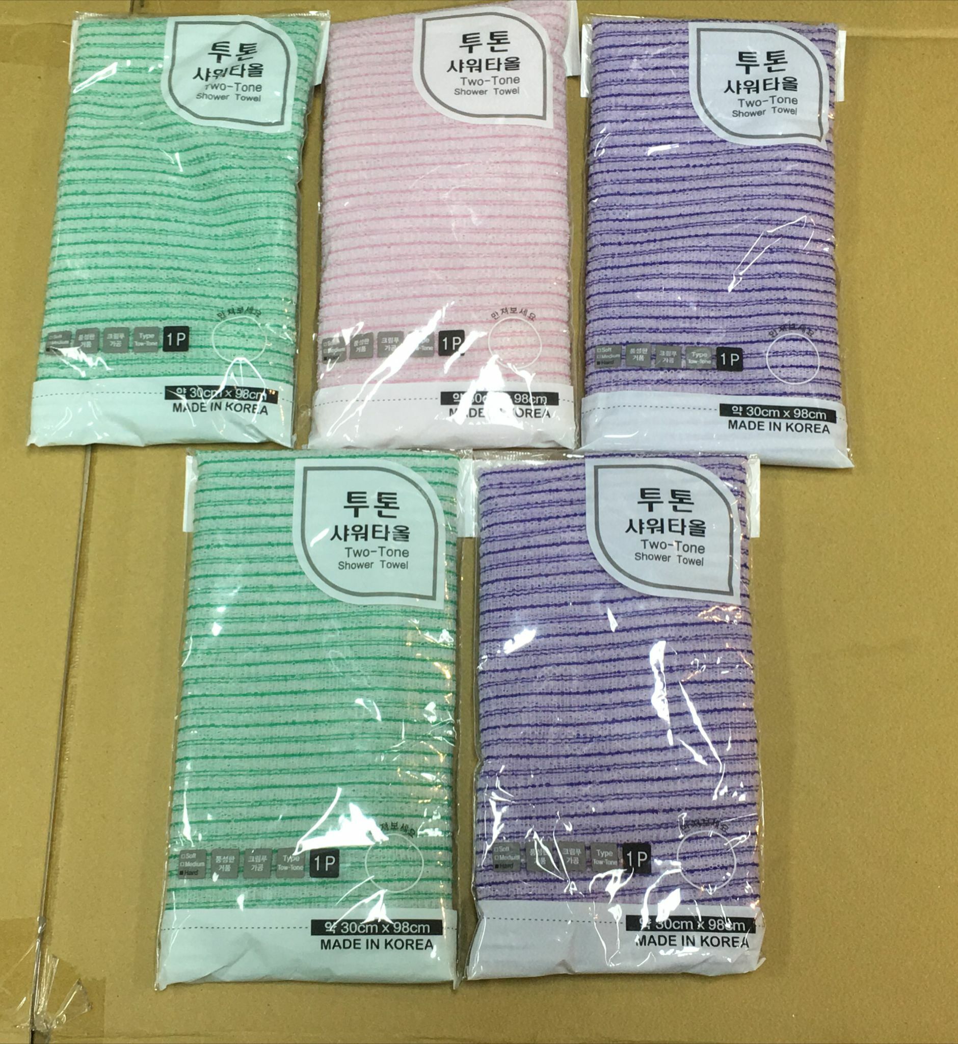 現貨 韓國製TWO-TONE SHOWER TOWEL（此為清貨價貨品不設退換） (AT12 799)