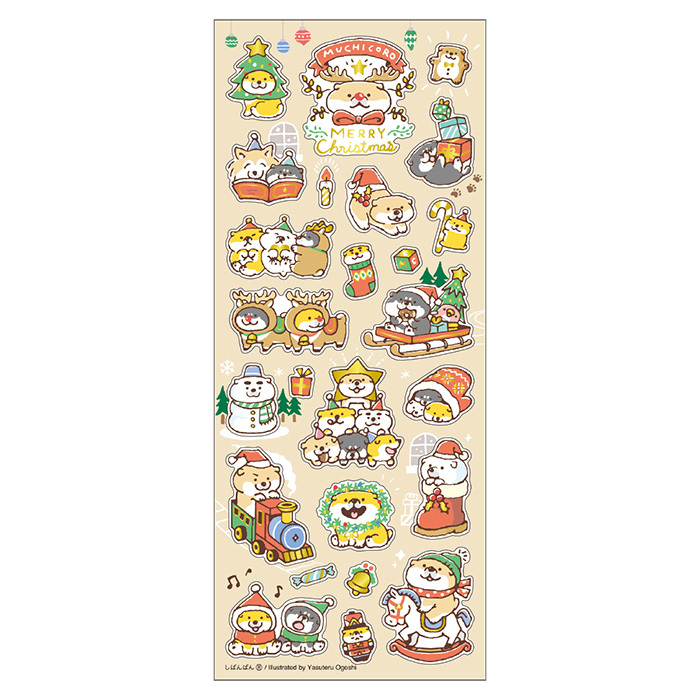 Mind Wave Christmas Sticker－Shibanban Muchicorobanban Christmas (Japanese Stationery Brand)