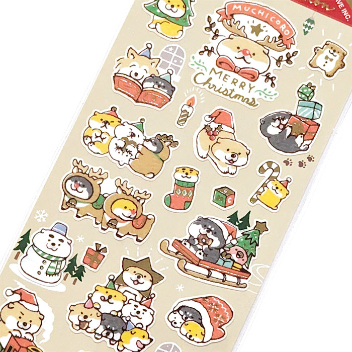 Mind Wave Christmas Sticker－Shibanban Muchicorobanban Christmas (Japanese Stationery Brand)