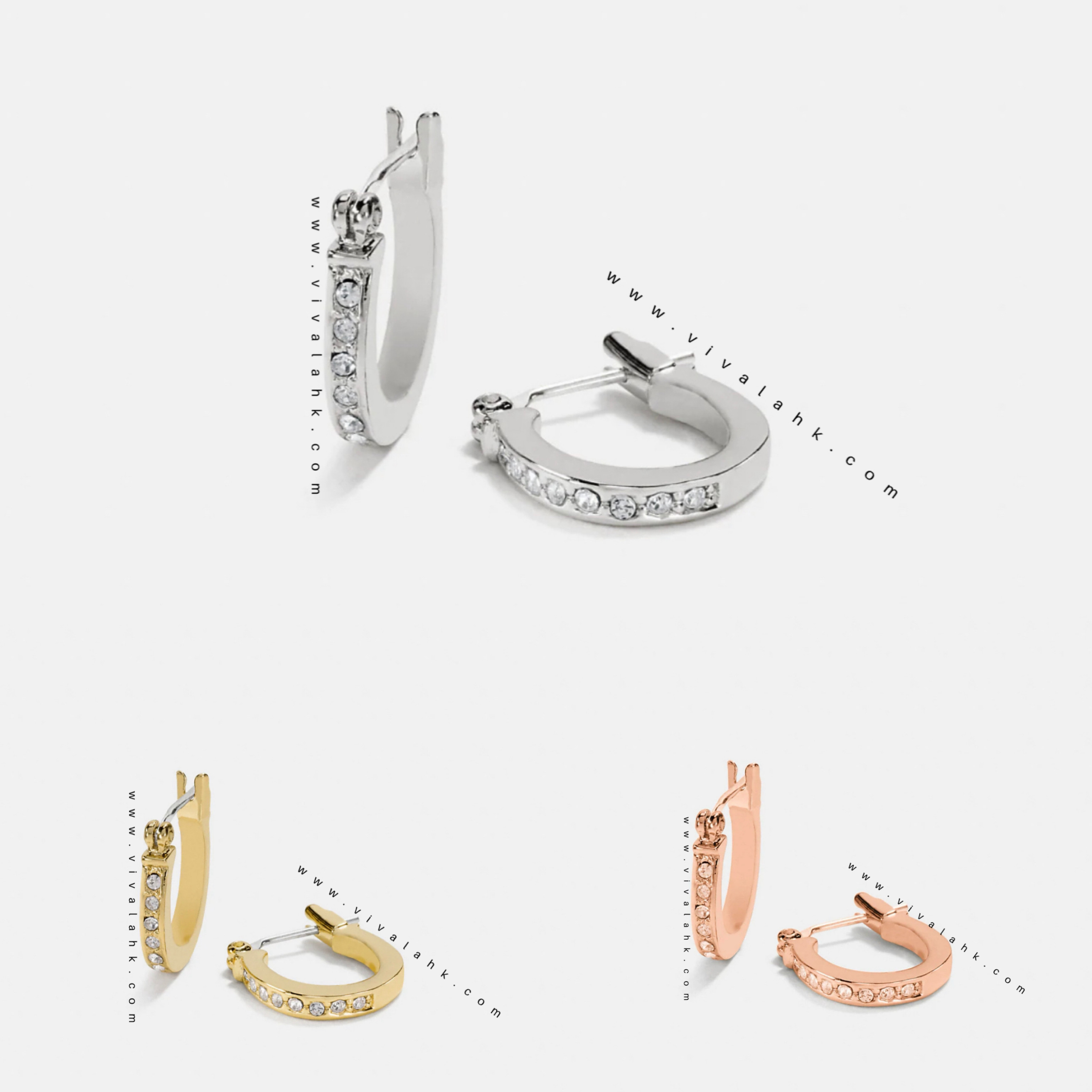 Coach - 經典閃石圈圈耳環 (F54497)