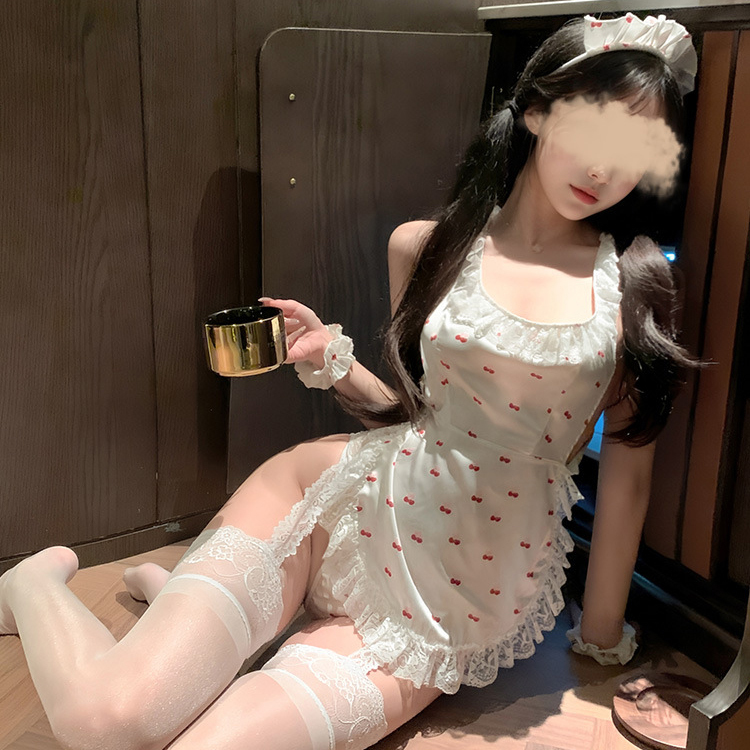 L6802 純欲櫻桃露背圍裙女僕裝
