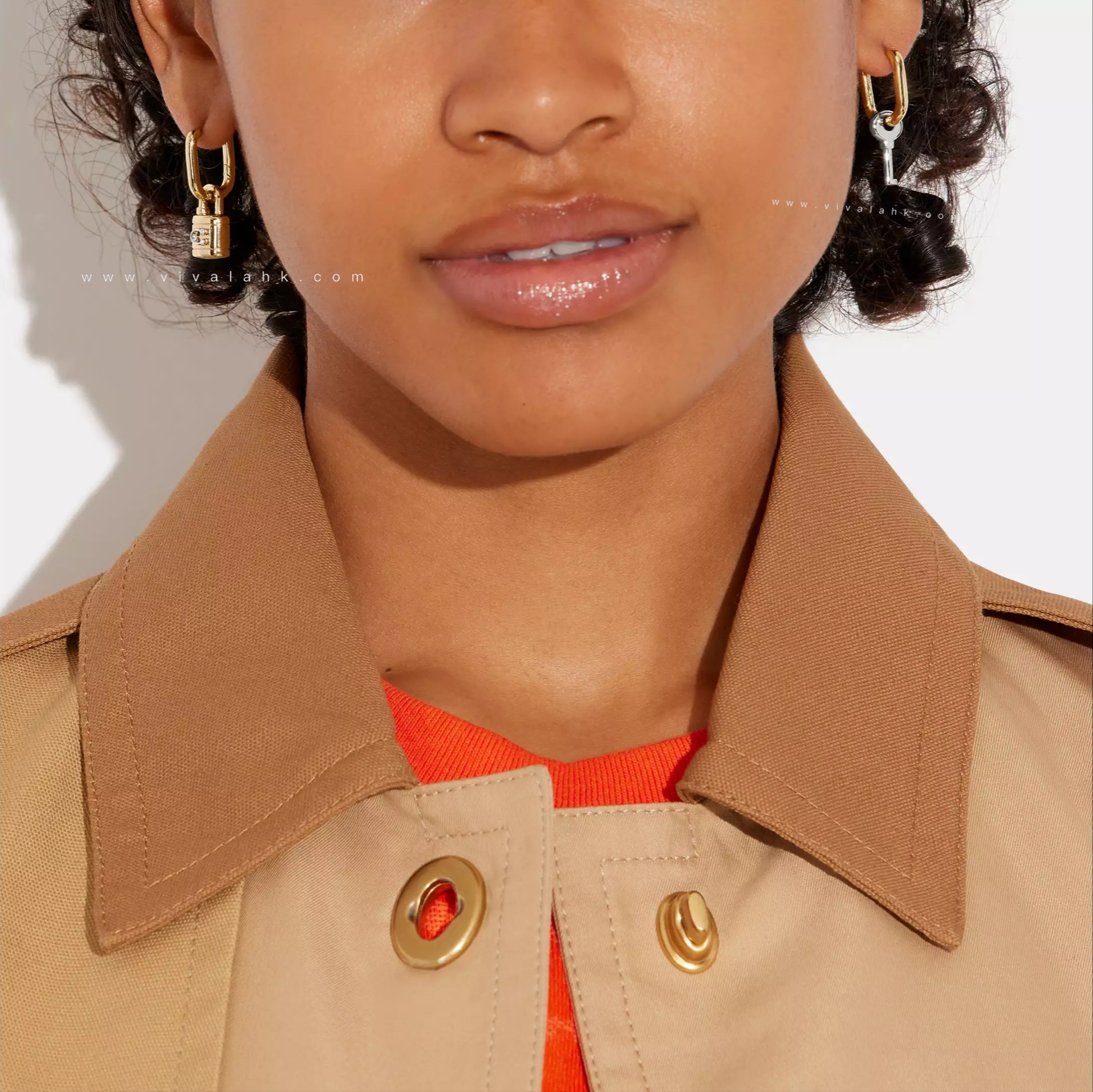 Coach - 經典鎖頭+鎖匙 耳環 (CD856)