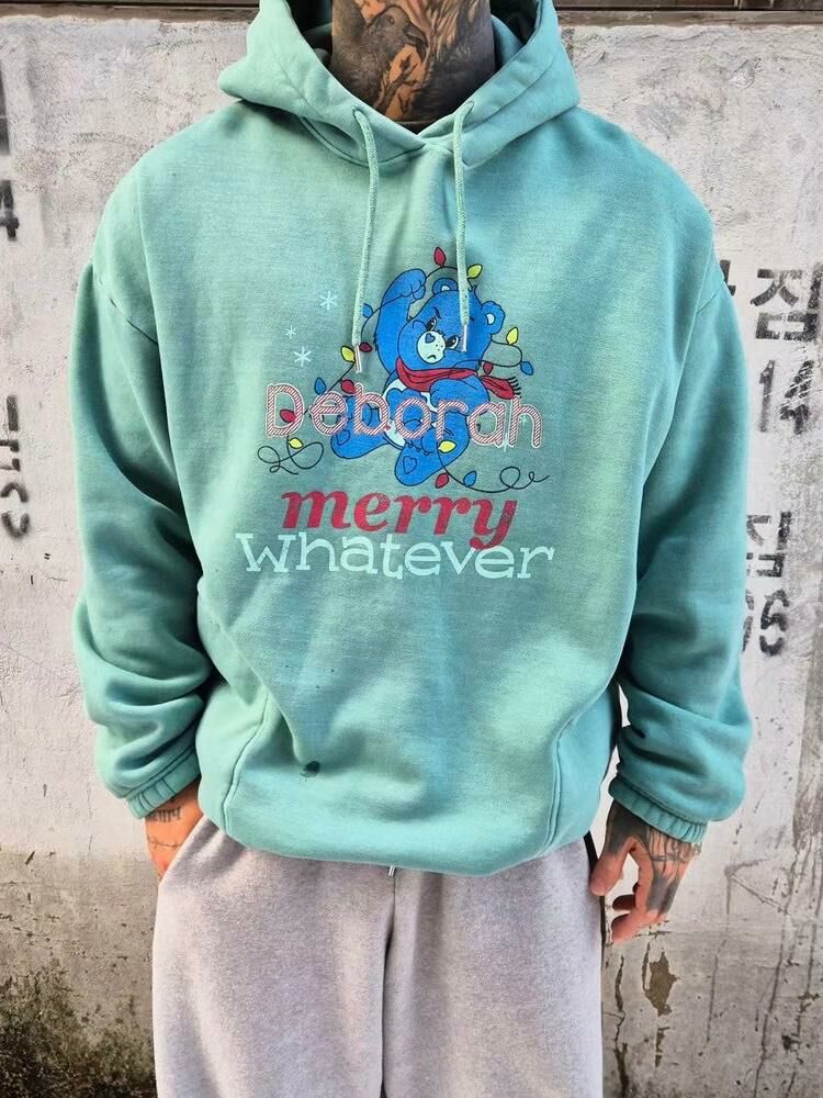 洗水熊仔英文字連帽衛衣 TAC-0032T