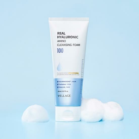 [ WELLAGE ] Real Hyaluronic Amino Cleansing Foam 150ml