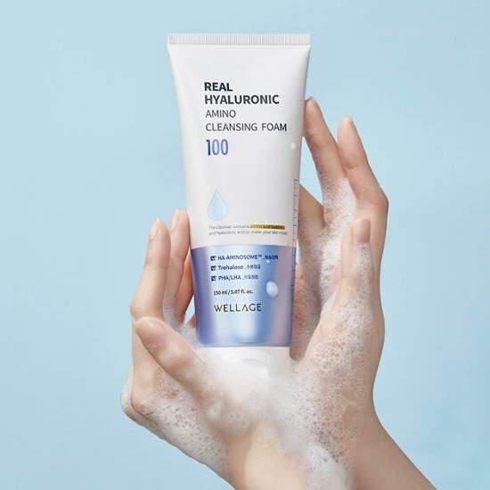 [ WELLAGE ] Real Hyaluronic Amino Cleansing Foam 150ml