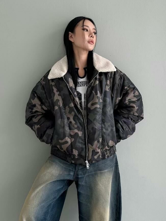 淨色毛毛領拉鍊外套(薄絨毛底) PULSE-060JK