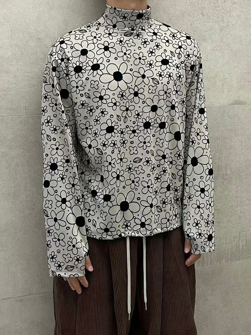 花花圖案樽領長袖衫 PULSE-109T