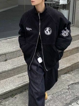 企領圖案拉鍊外套 LANE-035JK