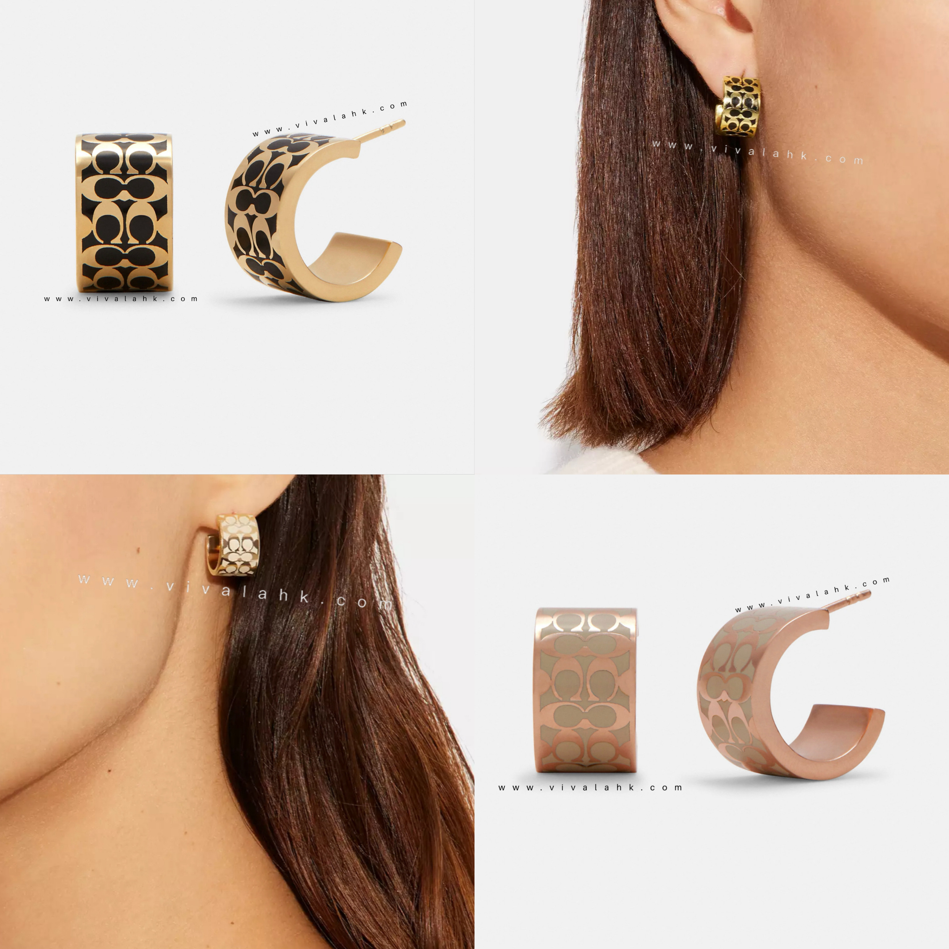 Coach - 經典搪瓷圈圈耳環 (粗款) (C7770)