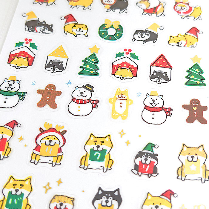 Mind Wave Christmas Sticker－Shibanban Puchi Puchi (Japanese Stationery Brand)