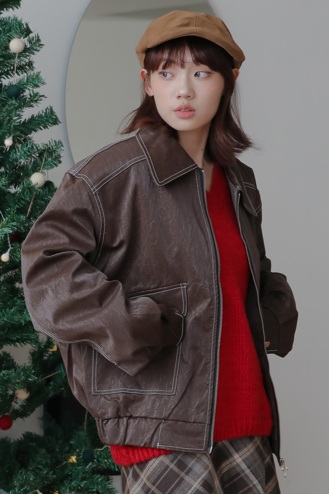 【Unisex】Royal Leather Jacket #外套