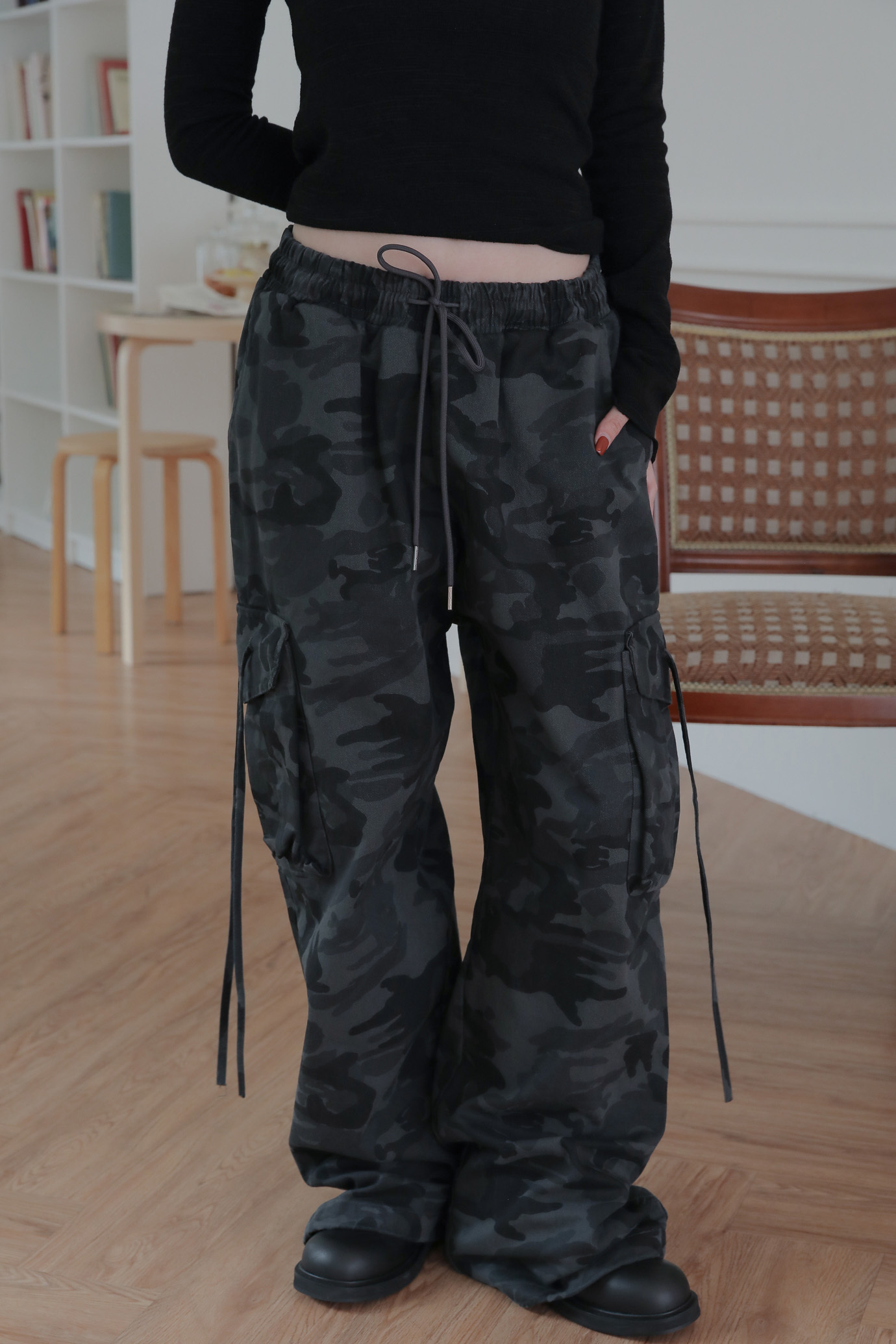 【Unisex】Strap Camo Cargo Pants #工裝褲