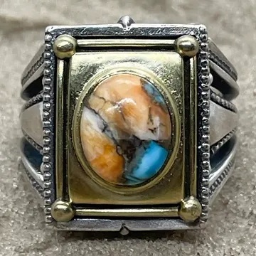 BIG BLACK MARIA (BBM) FRAME FOR STONE RING OYSTER COPPER TURQUOISE - PRE ORDER ITEM (預訂中)