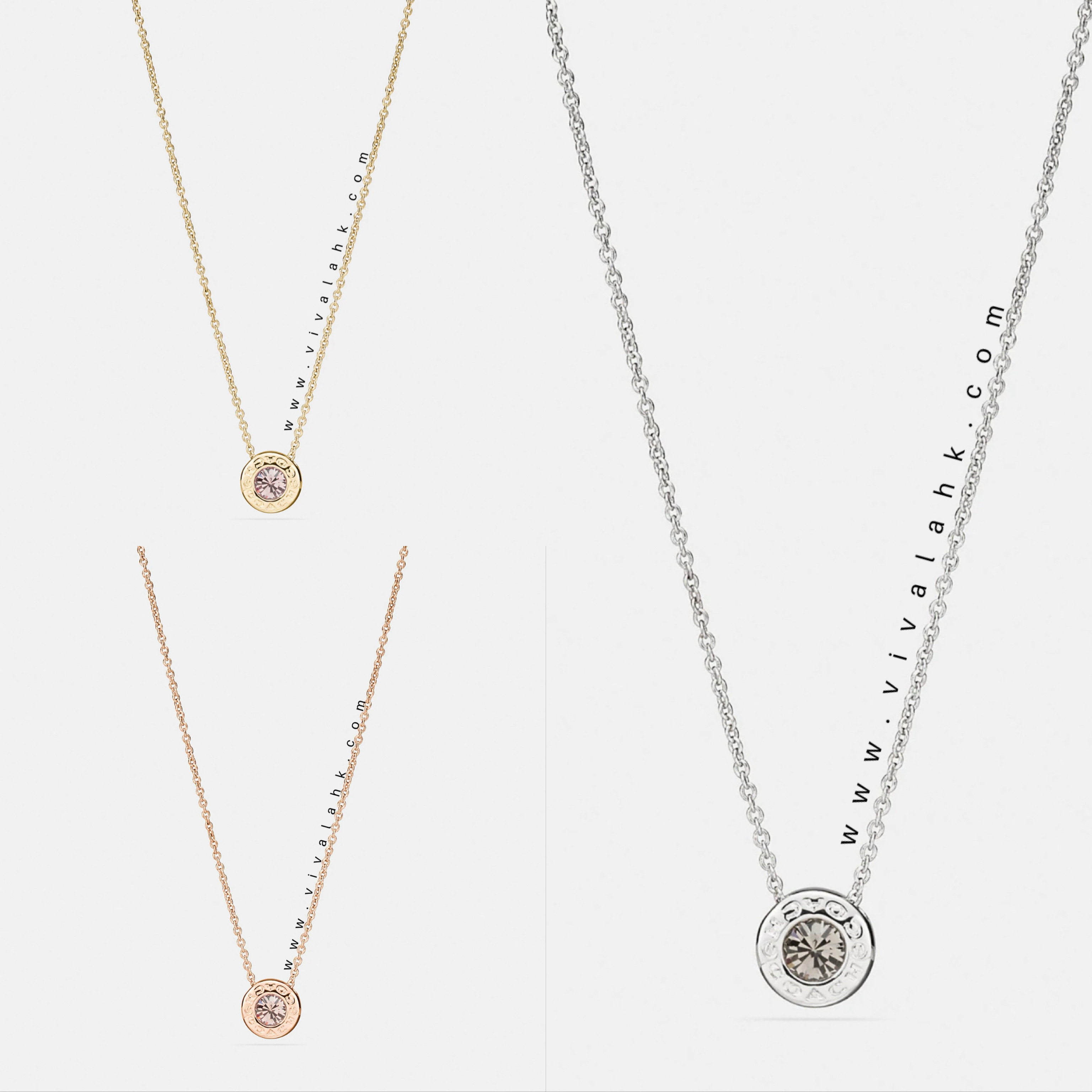 Coach - 圓形閃石頸鏈 (F54514)