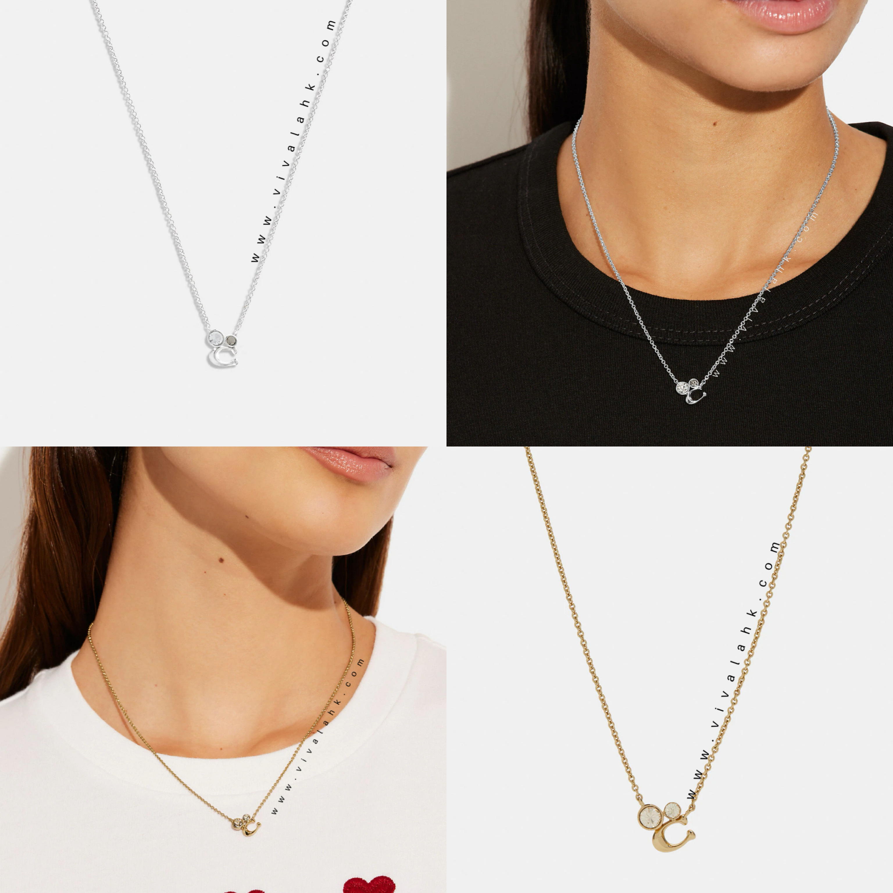 Coach - 經典C字+閃石頸鏈 (C9447)