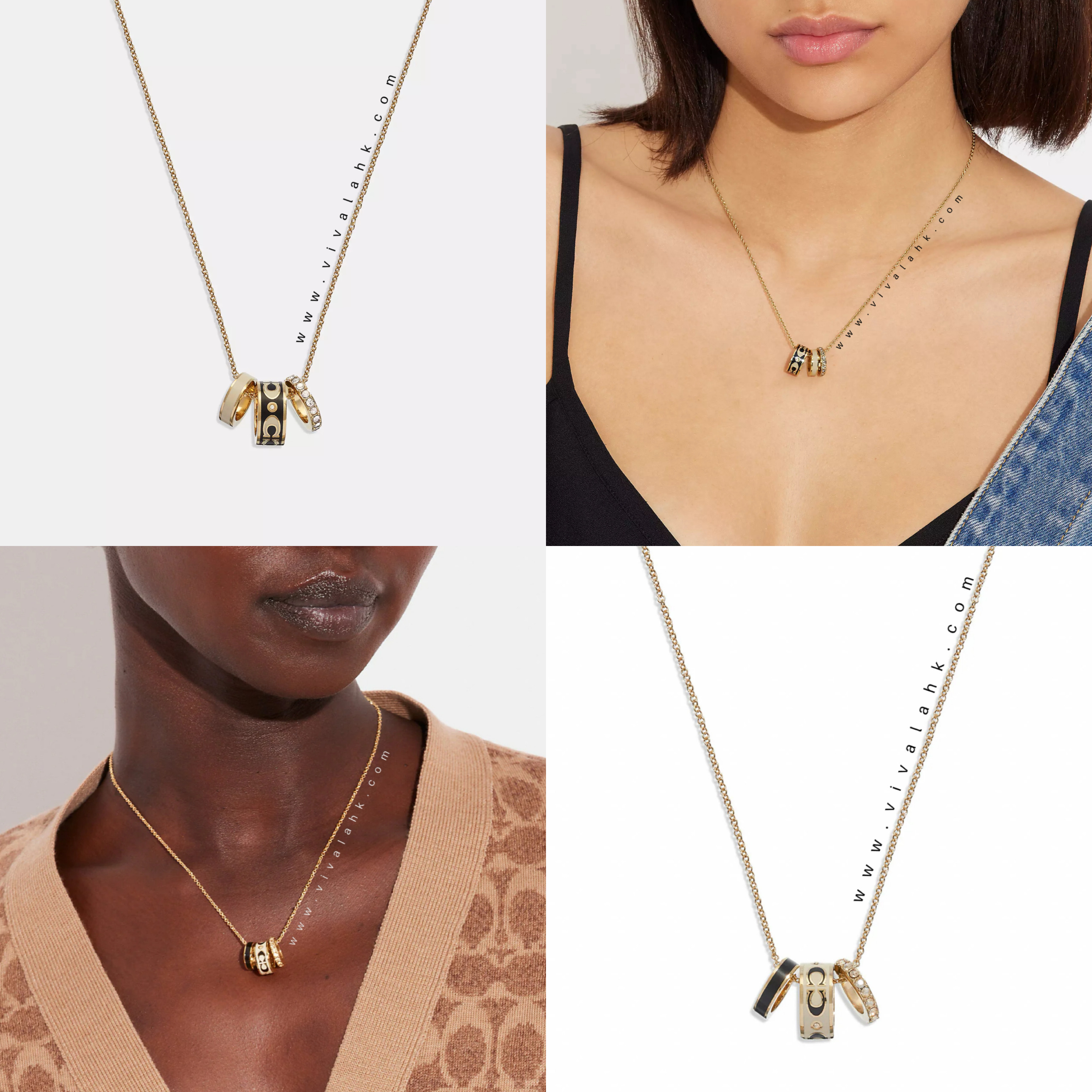 Coach - 經典搪瓷圈圈頸鏈 (CI905)