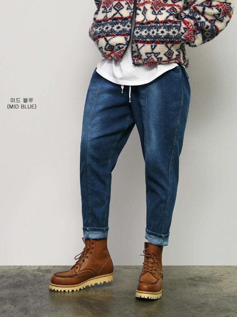 拉絨剪裁氣球牛仔褲