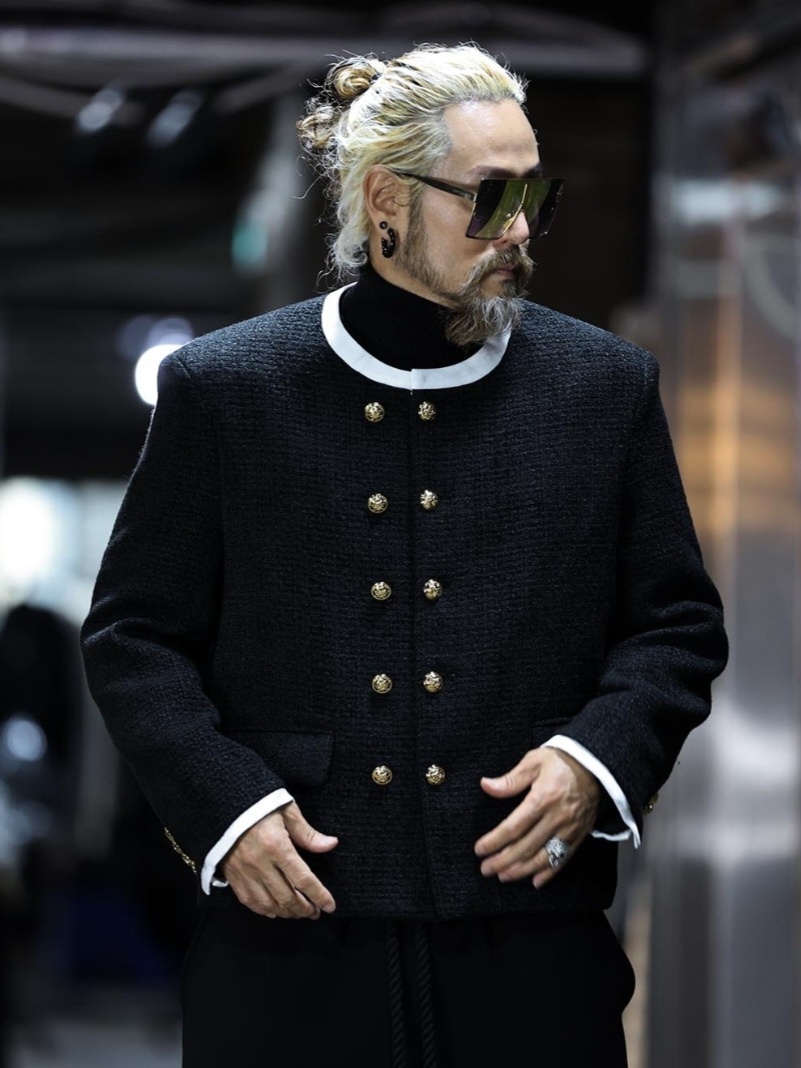 雙金紐扣花呢夾克