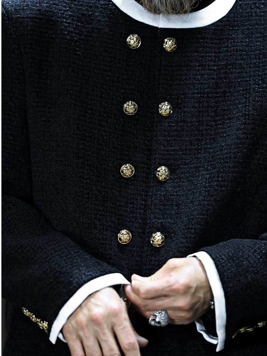 雙金紐扣花呢夾克