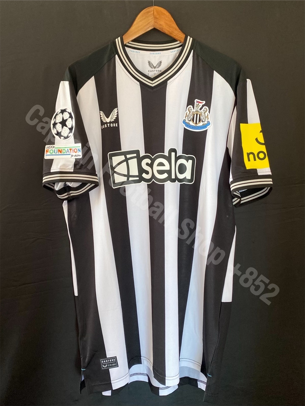 (Player Issue) Newcastle 2023-2024 UEFA Champions League Castore Home Player Issue Shirt #39 BRUNO G
