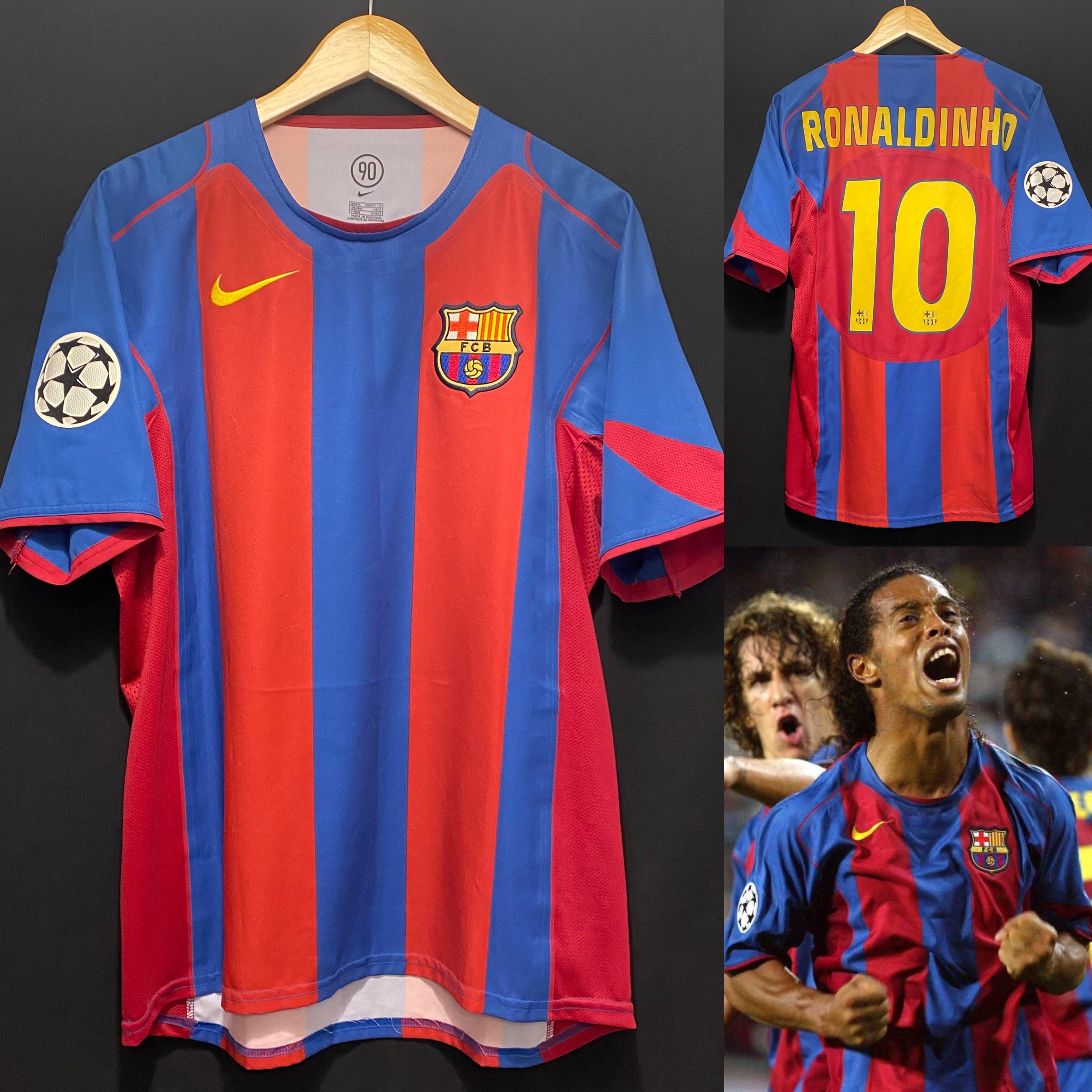 (球員版) 巴塞隆拿 2004-2005 Nike 歐聯主場 Code 7 球員版球衣 #10 RONALDINHO