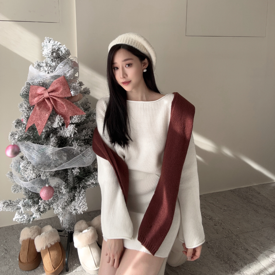 推薦-質感針織衫+包臀裙 毛衣裙 洋裝 約會套裝 (現+預)