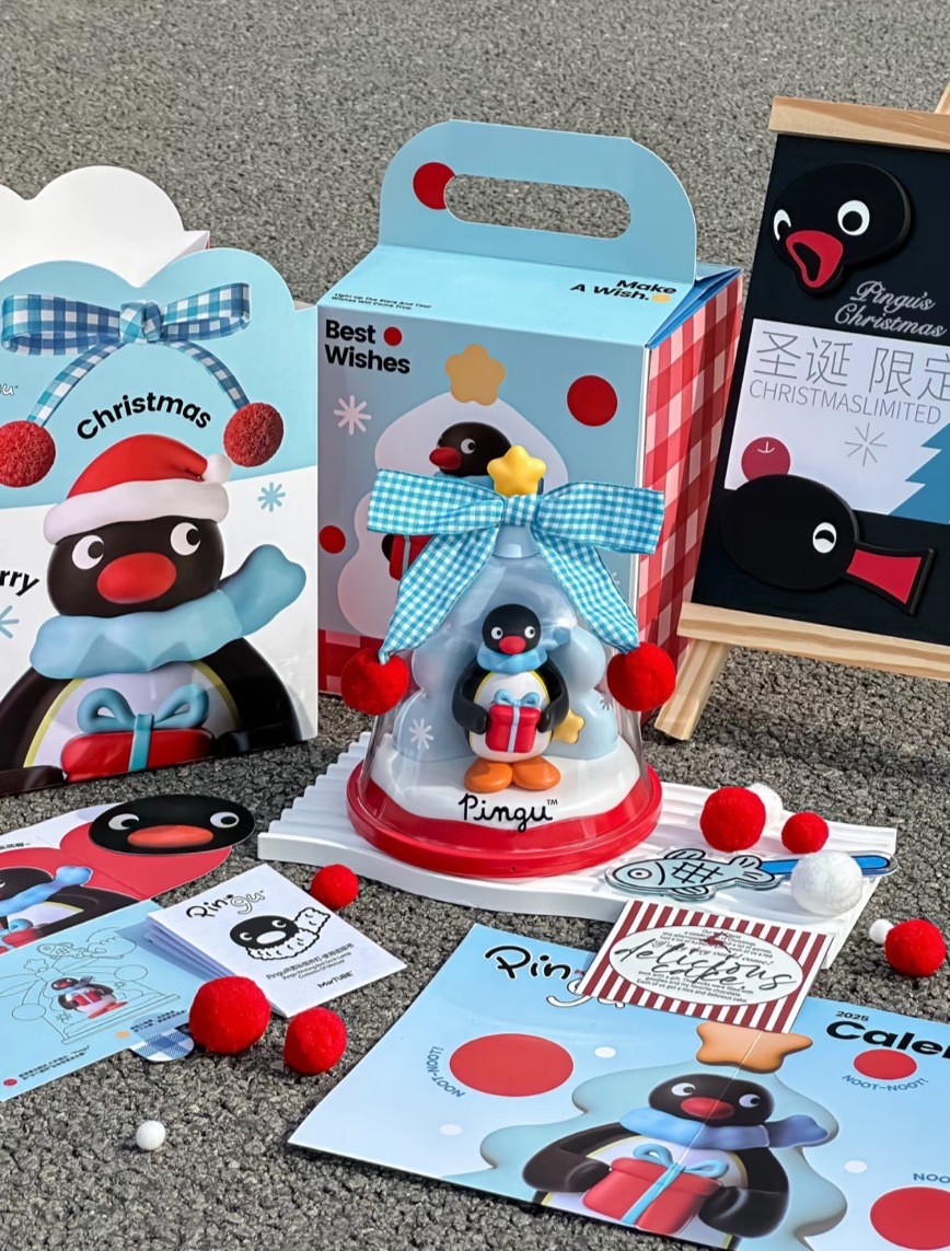 <正版授權>PINGU 企鵝家族 許願鈴組合 聖誕樹禮盒🎄