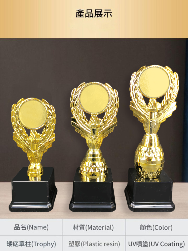 訂製通用花牌獎杯 升級送彩色排版金貼 T08