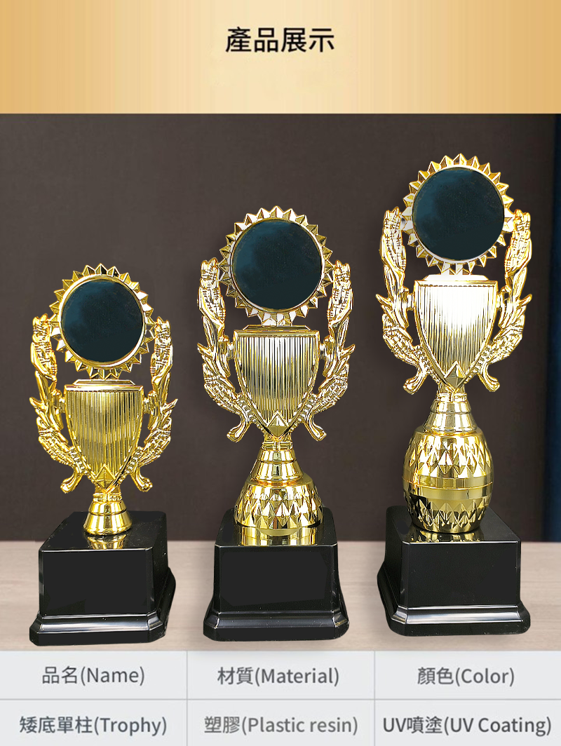 訂製通用花牌獎盃 升級送彩色排版金貼 AD09