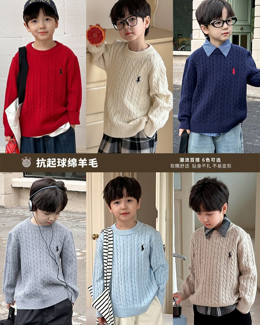 保暖羊毛刺繡加厚麻花針織衫