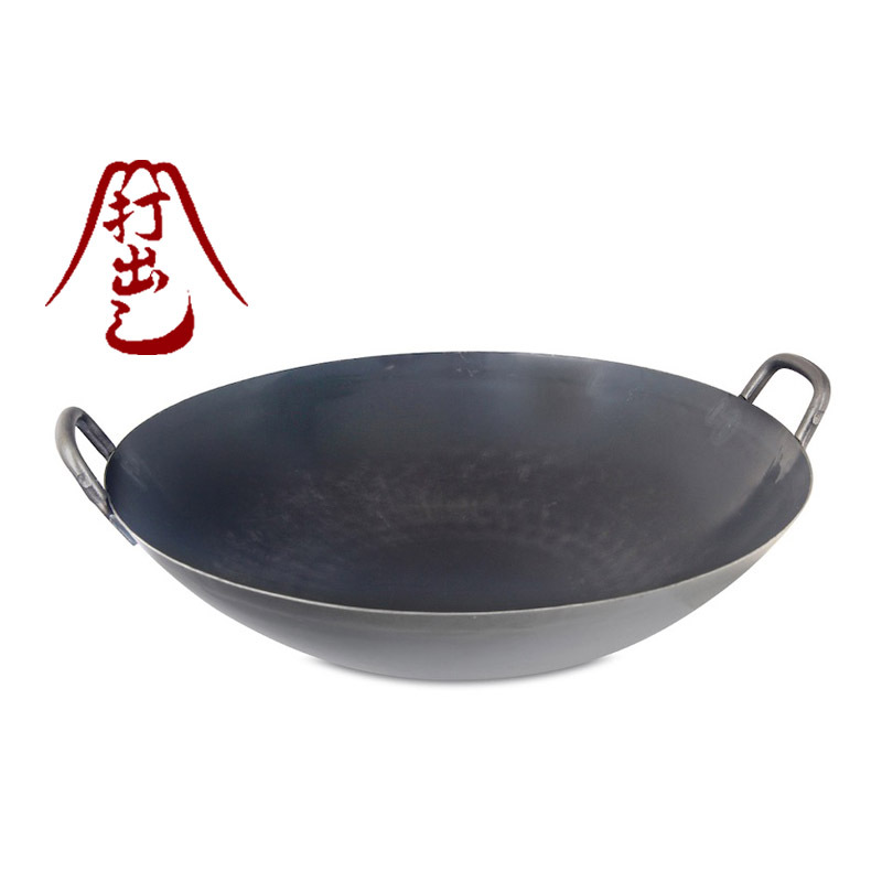 日本山田 36cm 山田打出雙耳手作鐵鑊  -WK-YD-1433