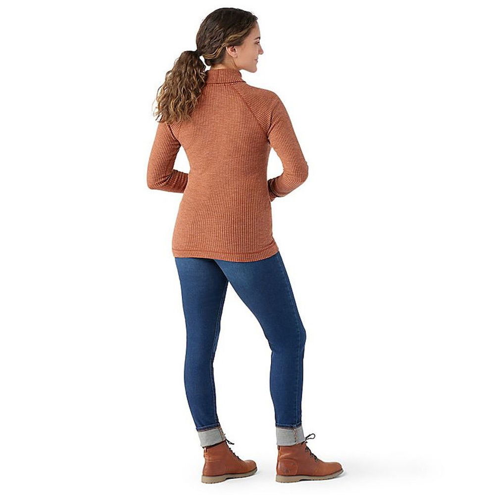 Smartwool Women's Thermal Merino Rib Turtleneck 女款 美麗諾羊毛羅紋高領長袖上衣 排汗衣 底層衣 霧胡桃棕 SW016690M01 [HappyOutdoor]