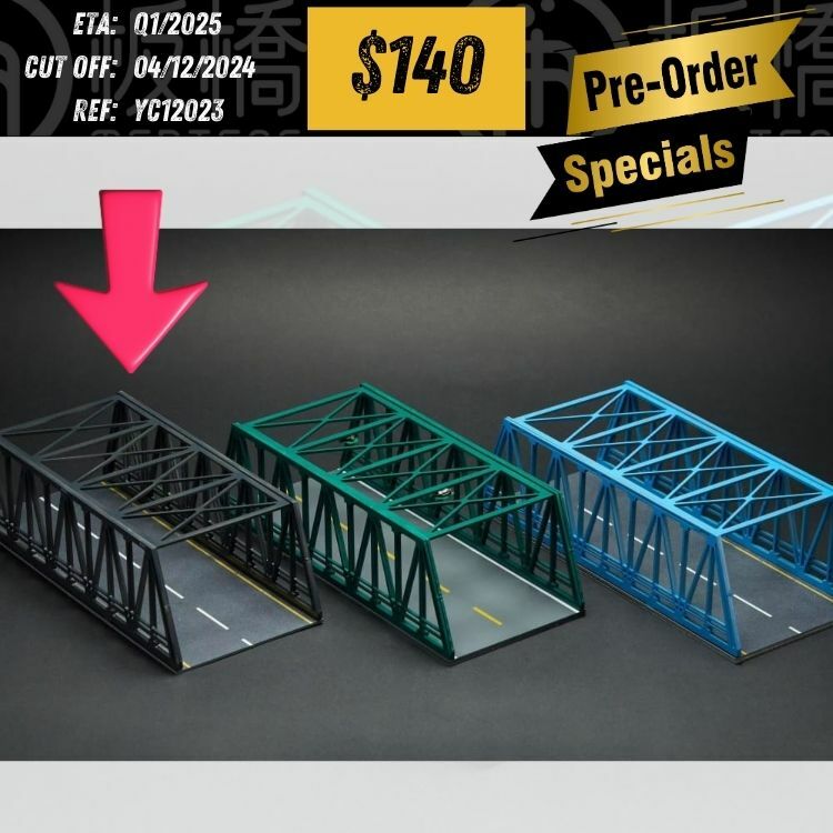 PO-$140 * YOU&CAR * 1:64 DIORAMA - VIADUCT STEEL STRUCTURE GREY [OD02/12]