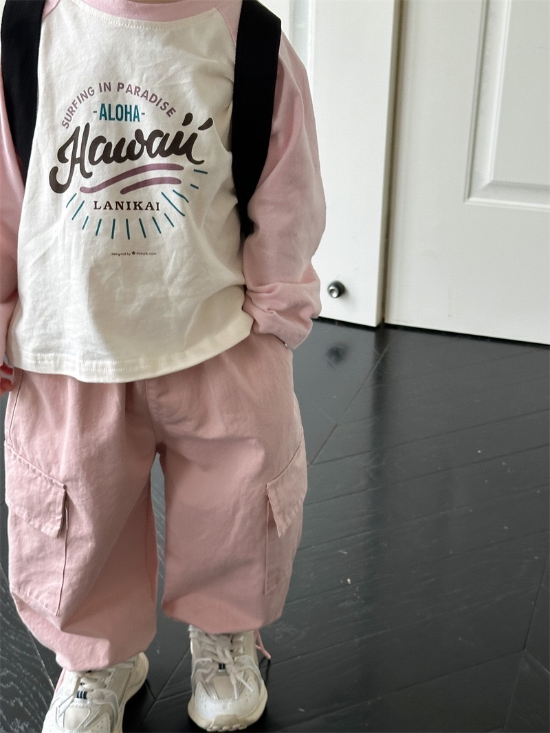 可愛印花拼接長袖上衣