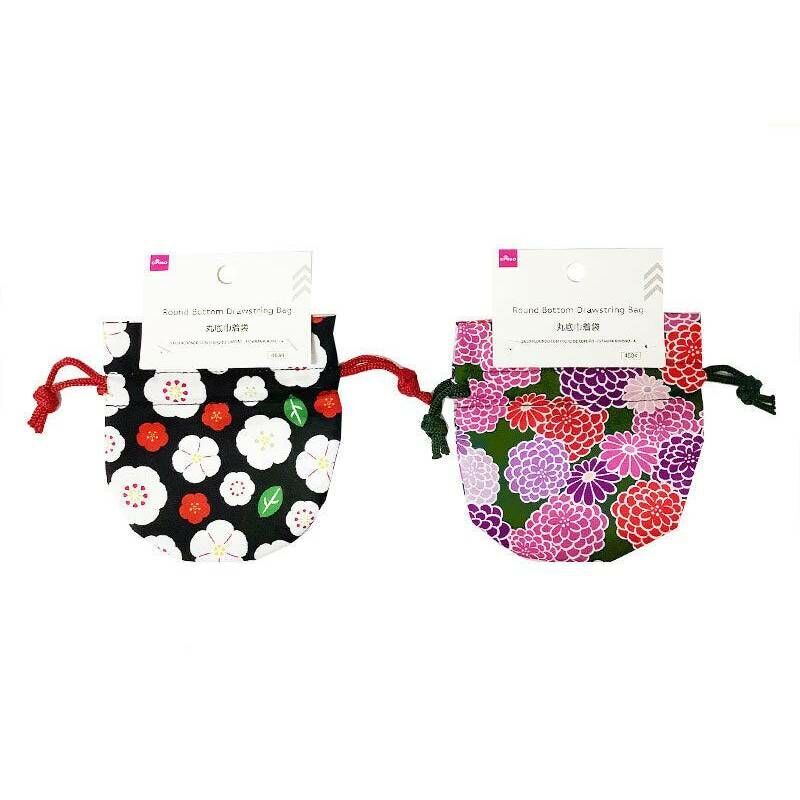 束口袋/和服圖案 12.5x13x1cm