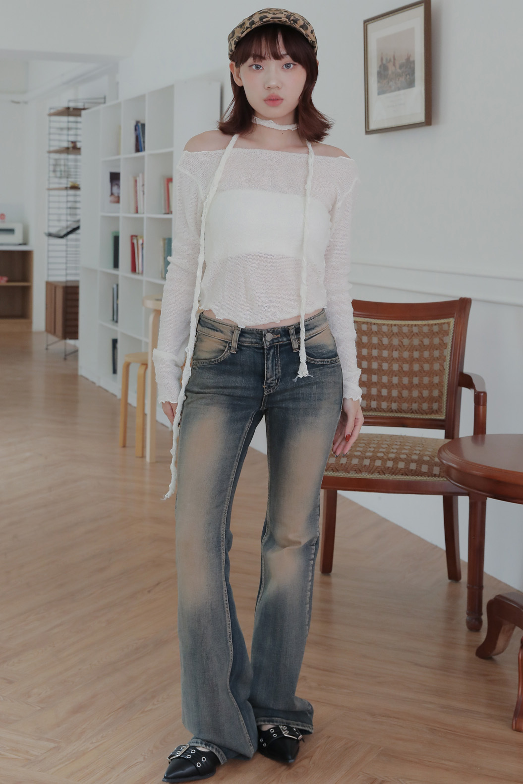 Back Pocket Bootcut Denim Pants #靴型褲