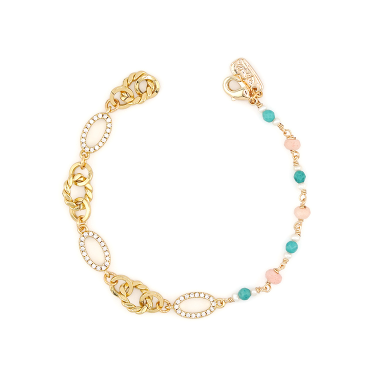 十二月誕生石 • 泡盛花 • 戀愛的來臨 – 綠松石 – 手鍊