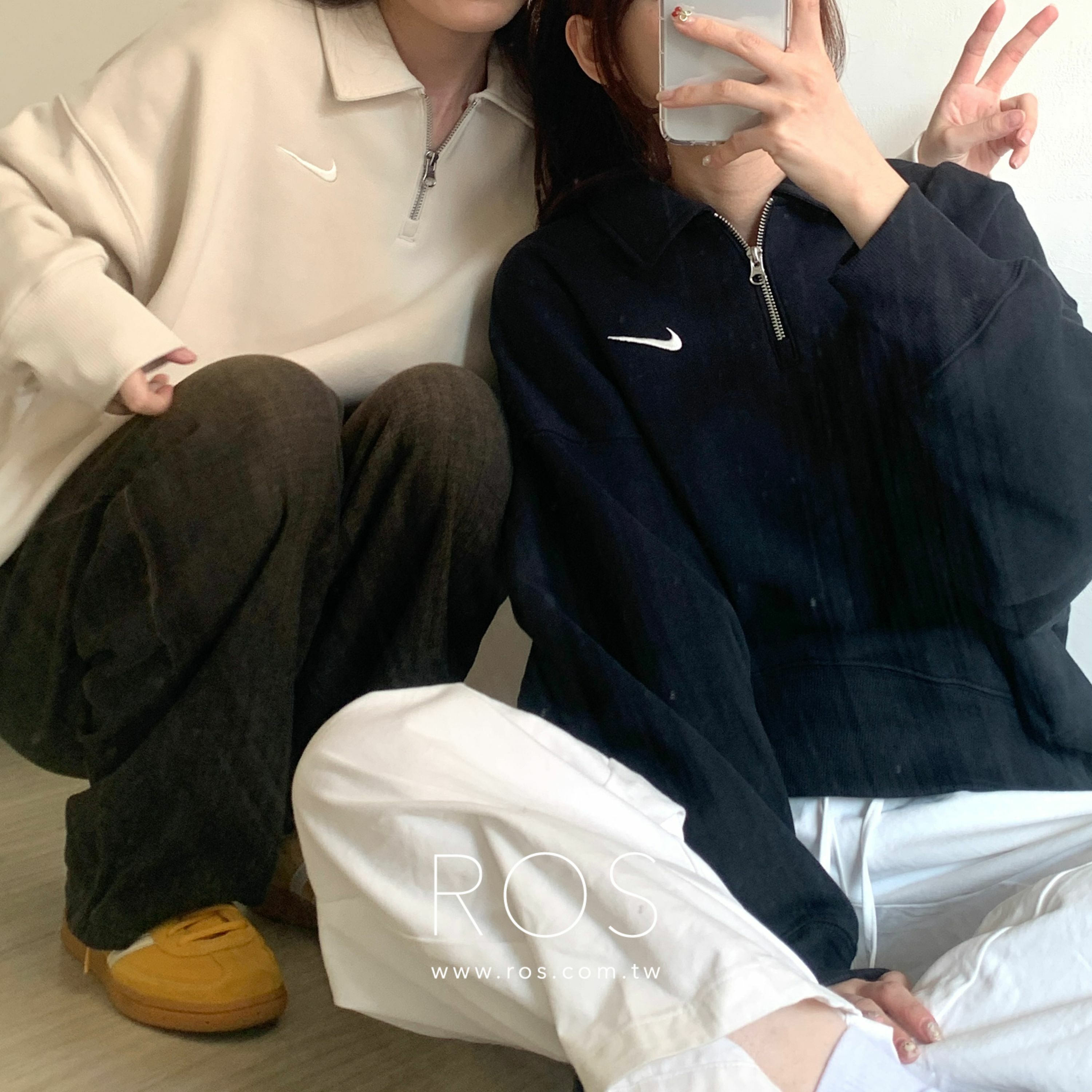 Nike 長袖立領開襟拉鍊上衣 (2colors)