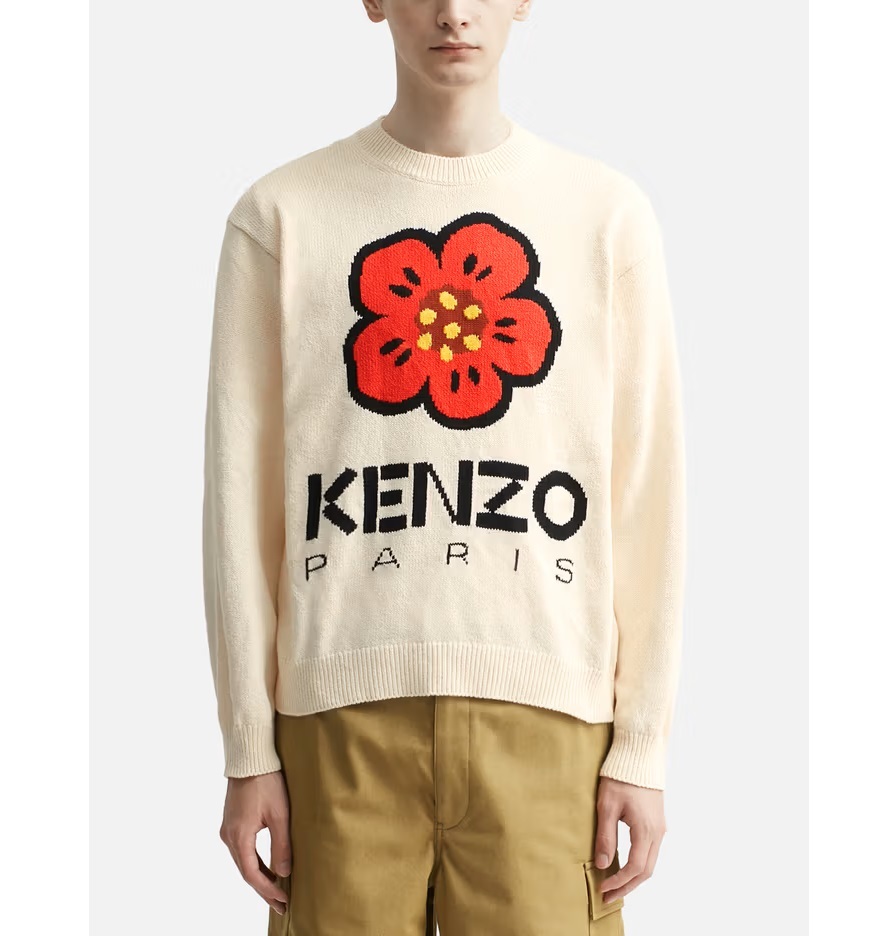 KENZO BOKE FLOWER WOOL JUMPER - OFF-WHITE PRE ORDER ITEM (預訂中)