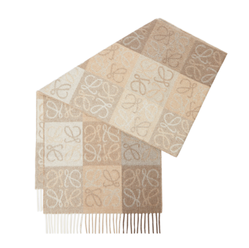 季末清貨優惠LOEWE Anagram 羊毛和羊絨頸巾