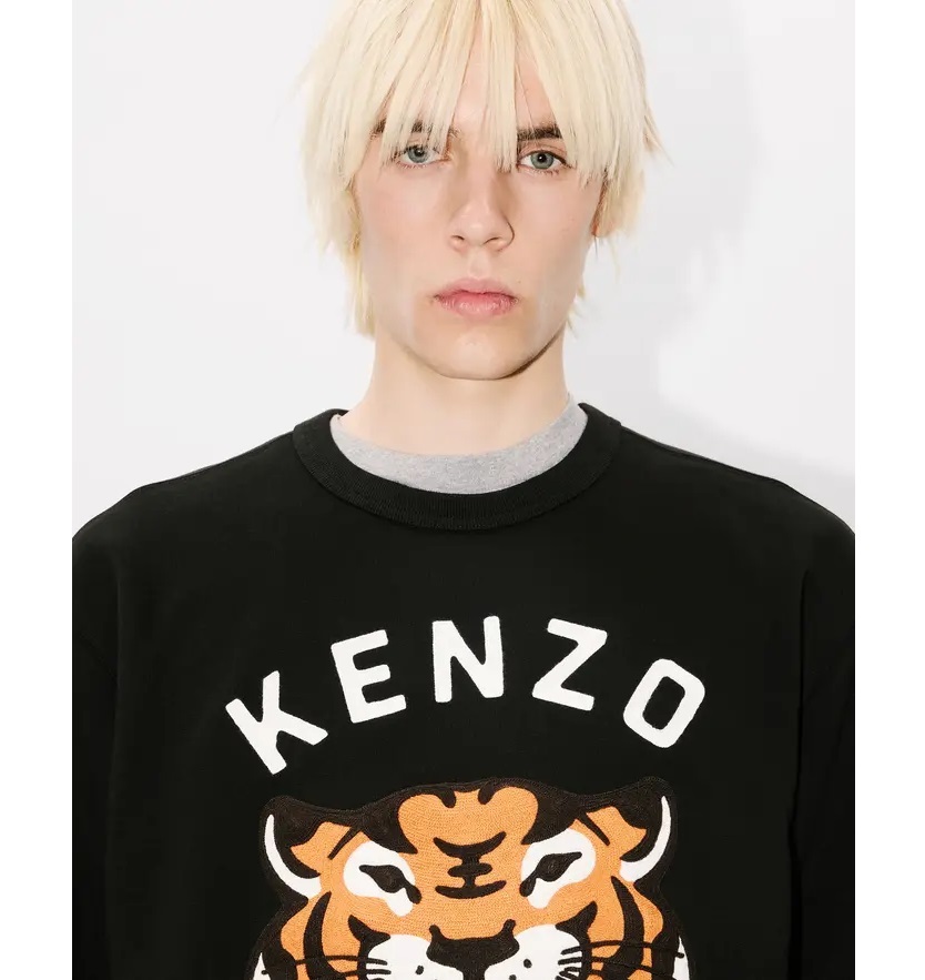 KENZO LUCKY TIGER GENDERLESS EMBROIDERED SWEATSHIRT - BLACK PRE ORDER ITEM (預訂中)